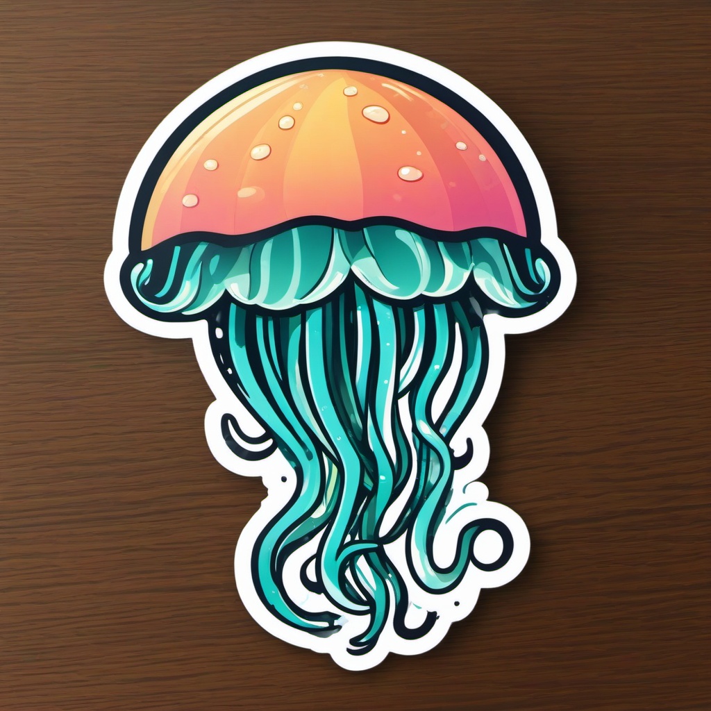 Jazzercise Jellyfish sticker- Gelatinous Jive, , sticker vector art, minimalist design