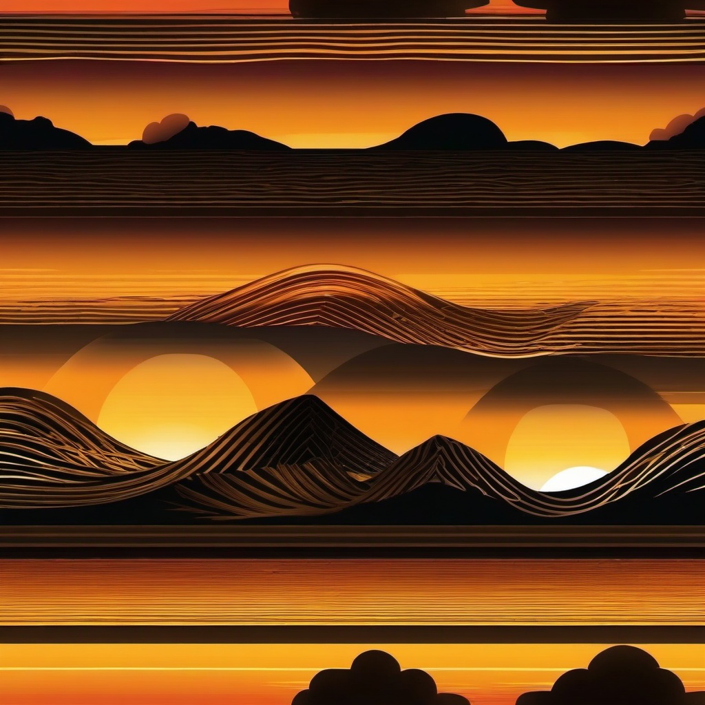 Sunset Background - Serene Sunset Over the Maldives, Casting Golden Hues Across the Horizon  intricate patterns, splash art, wallpaper art