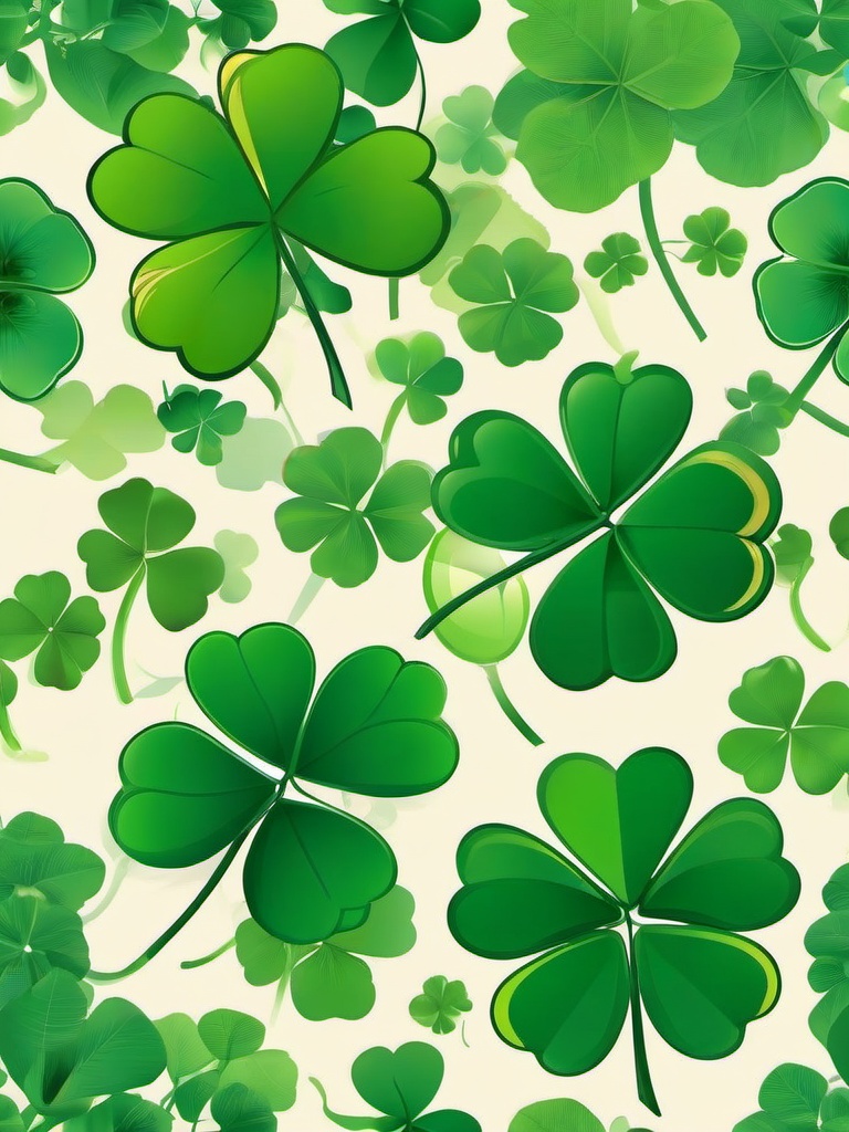 4 Leaf Clover clipart - clover patch with various leaf shapes  