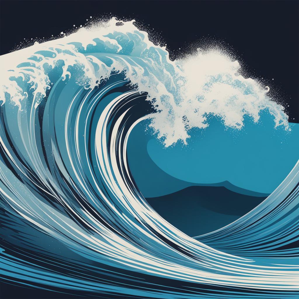 wave clipart - an ocean wave moonlighting as a skilled surfer, riding the biggest waves 