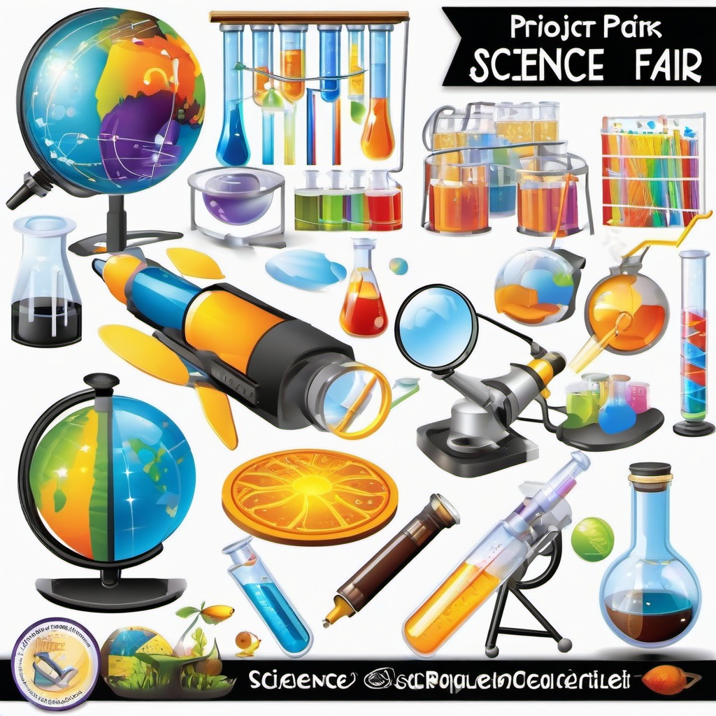 Science clipart - science fair display with projects  