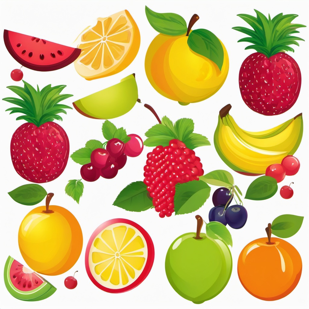 Fruit clipart - fruit-themed party decorations  