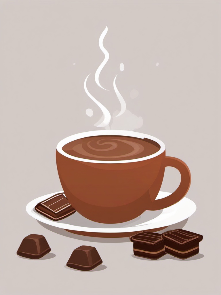 Hot Cocoa clipart - A warm cup of cocoa on a chilly day, ,vector color clipart,minimal