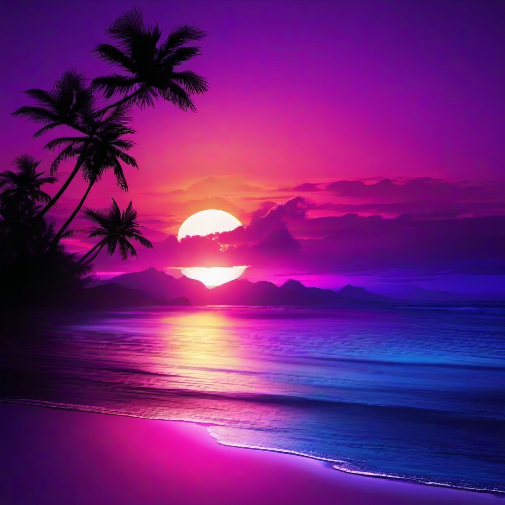 Purple Background Wallpaper - purple tropical sunset beach wallpaper  