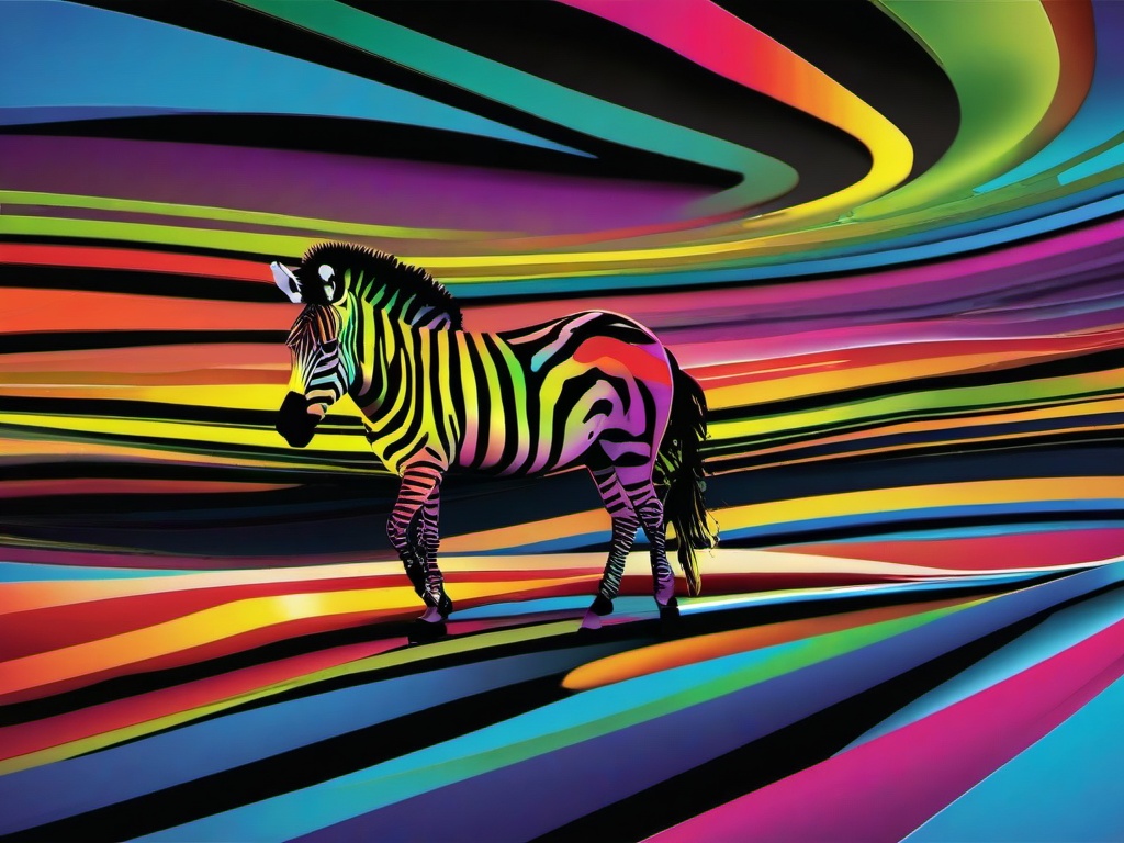 Rainbow Zebra Background  