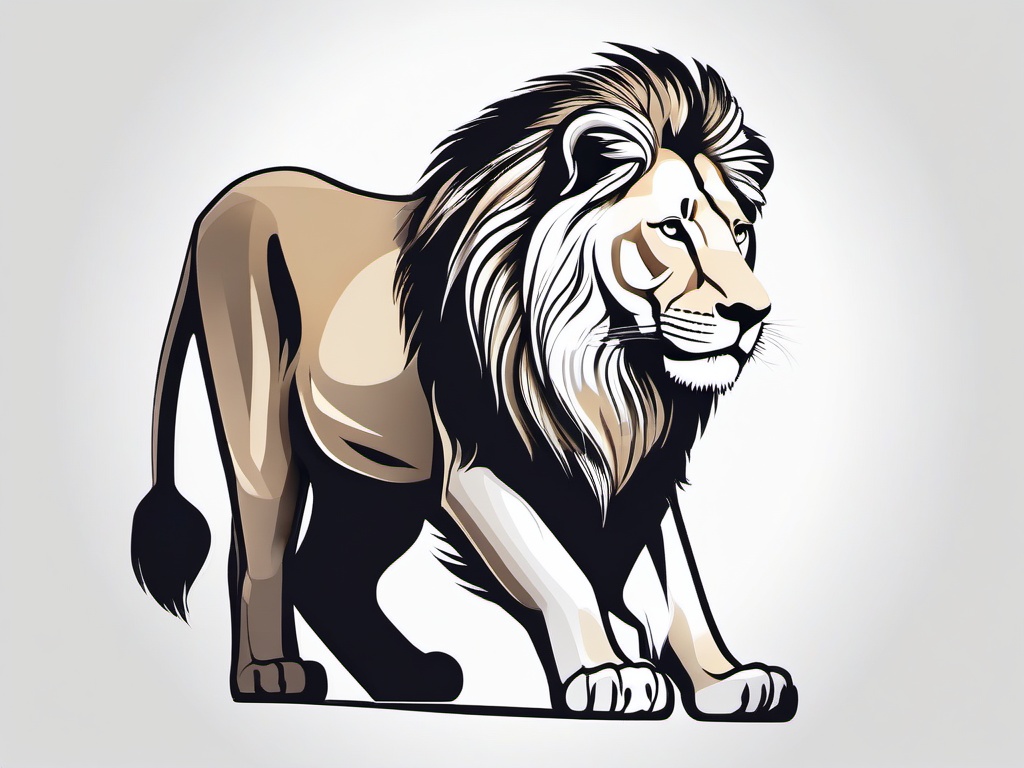 Lion cartoon  minimal, white background