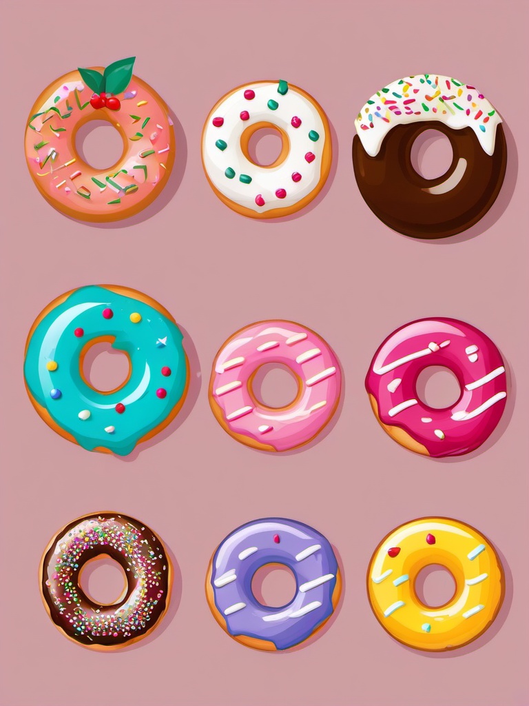 Donut clipart - donut with seasonal decorations  