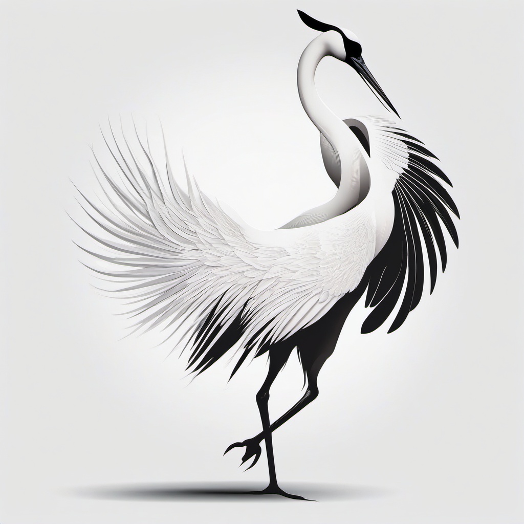 Japanese Crane Bird Tattoo - Japanese crane tattoo design  minimalist tattoo design, white background