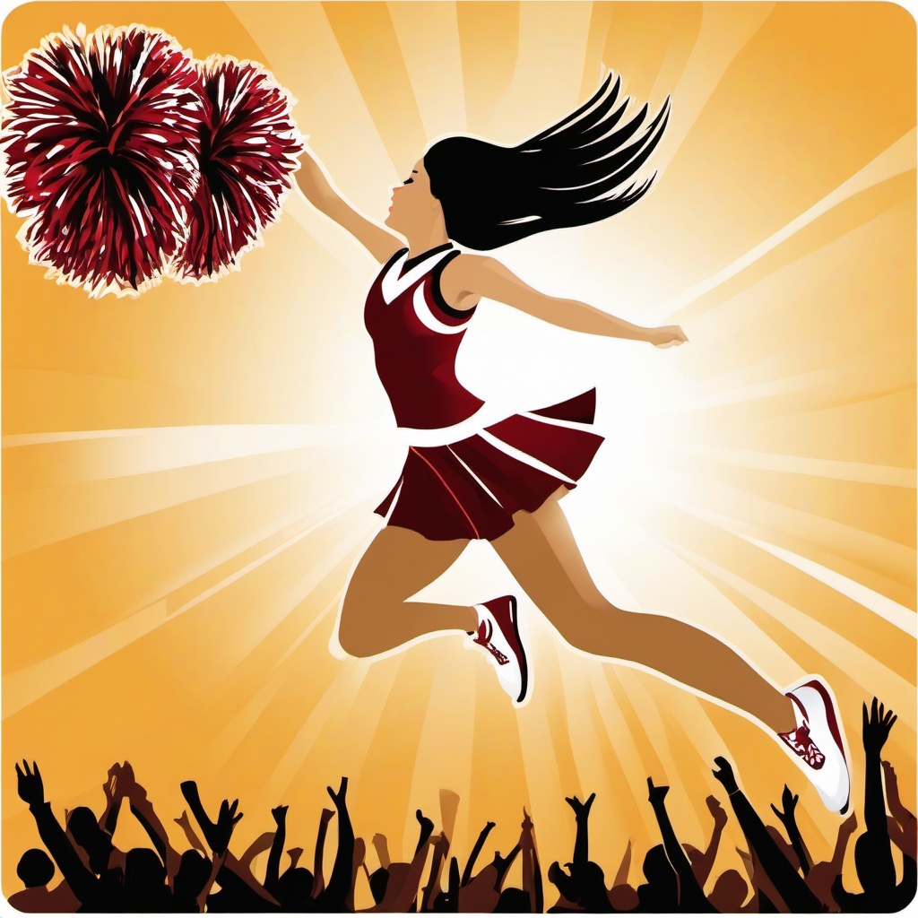 Cheerleader clipart - cheerleader jumping in the air  