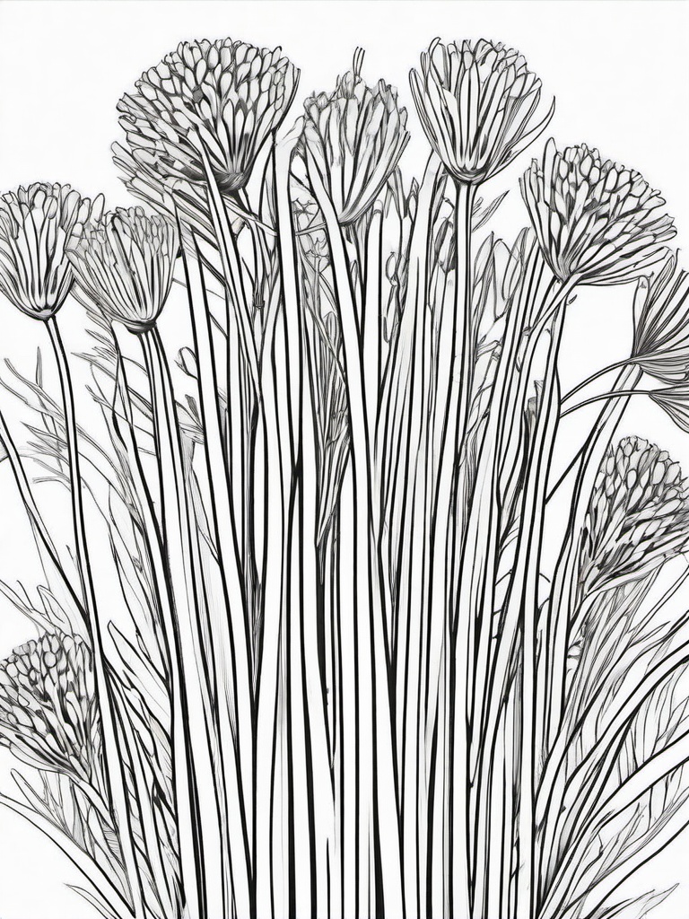 Vegetable Coloring Pages - Fresh chives in a bundle  simple coloring pages