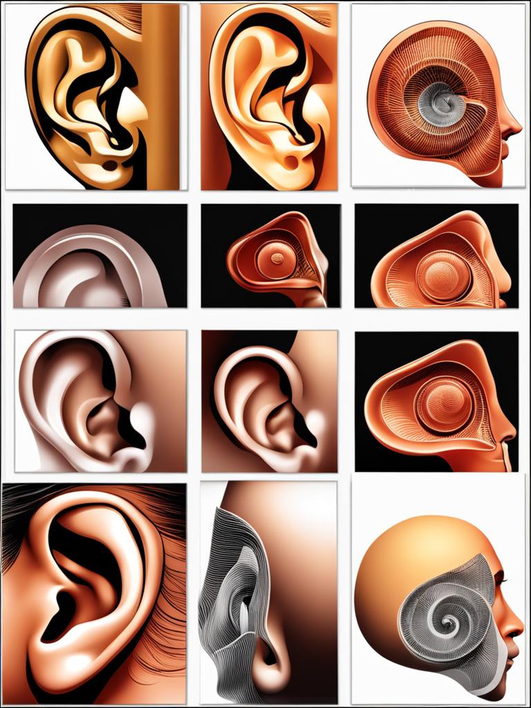 ear clipart - an intricately detailed human ear, a masterpiece of anatomy 