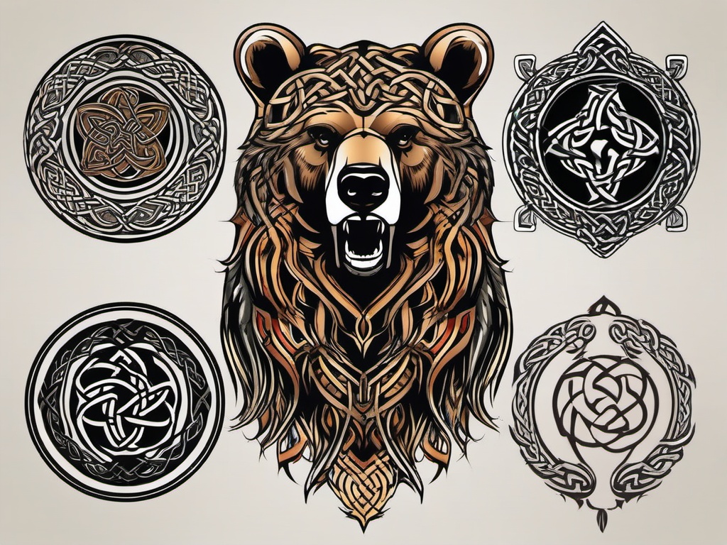 bear celtic tattoo  simple vector color tattoo