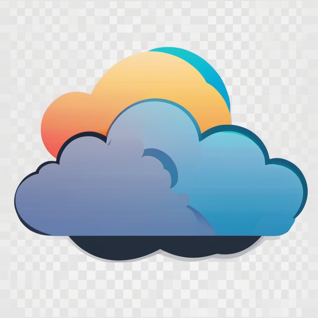 Cloud clipart - Cloud symbolizing cloud computing and storage,  color clipart, vector art