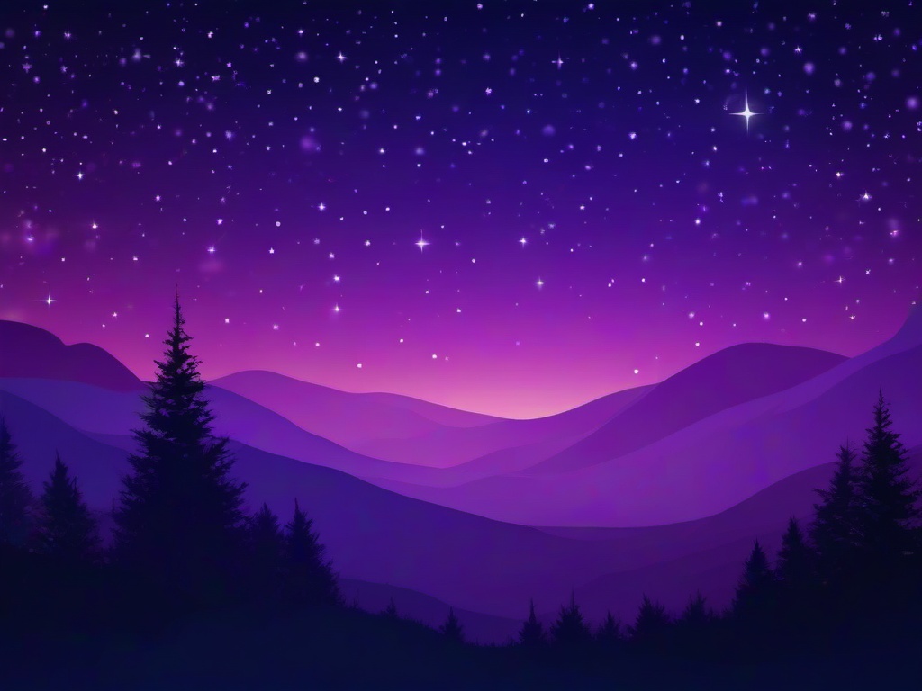 Purple Starry Night Background  