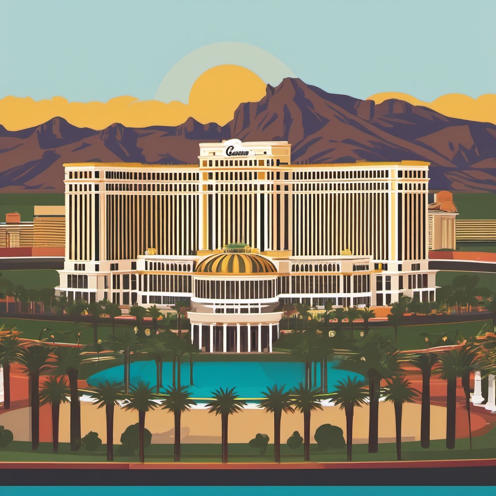 Caesar's Palace Las Vegas sticker- Iconic resort and casino on the Las Vegas Strip, , sticker vector art, minimalist design