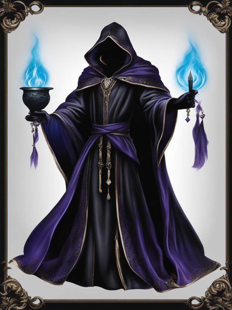 dark sorcerer clipart - a malevolent dark sorcerer with dark robes. 