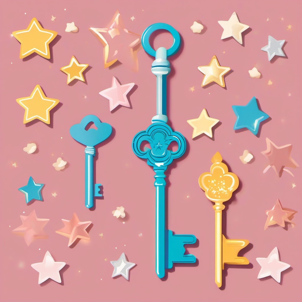 Key clipart - key with stars  clipart