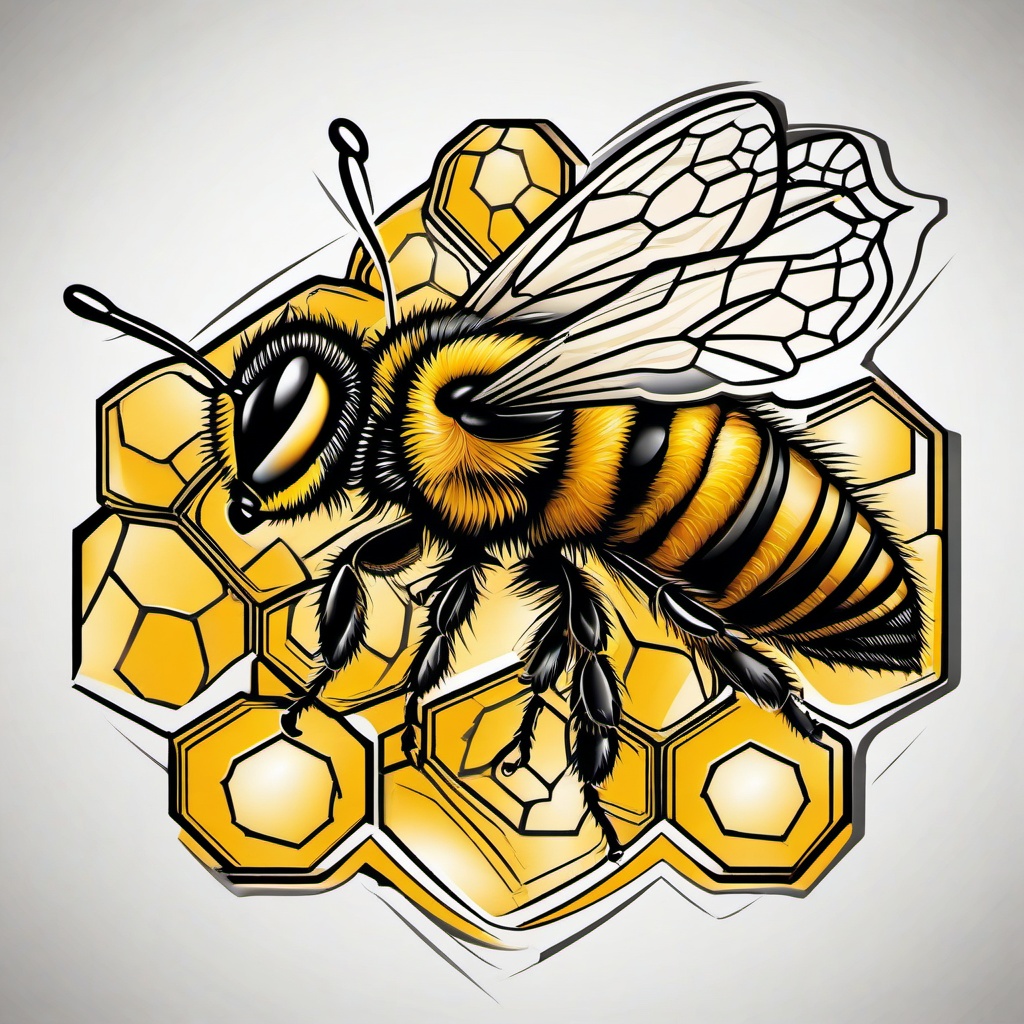 bee honeycomb tattoo  vector tattoo design