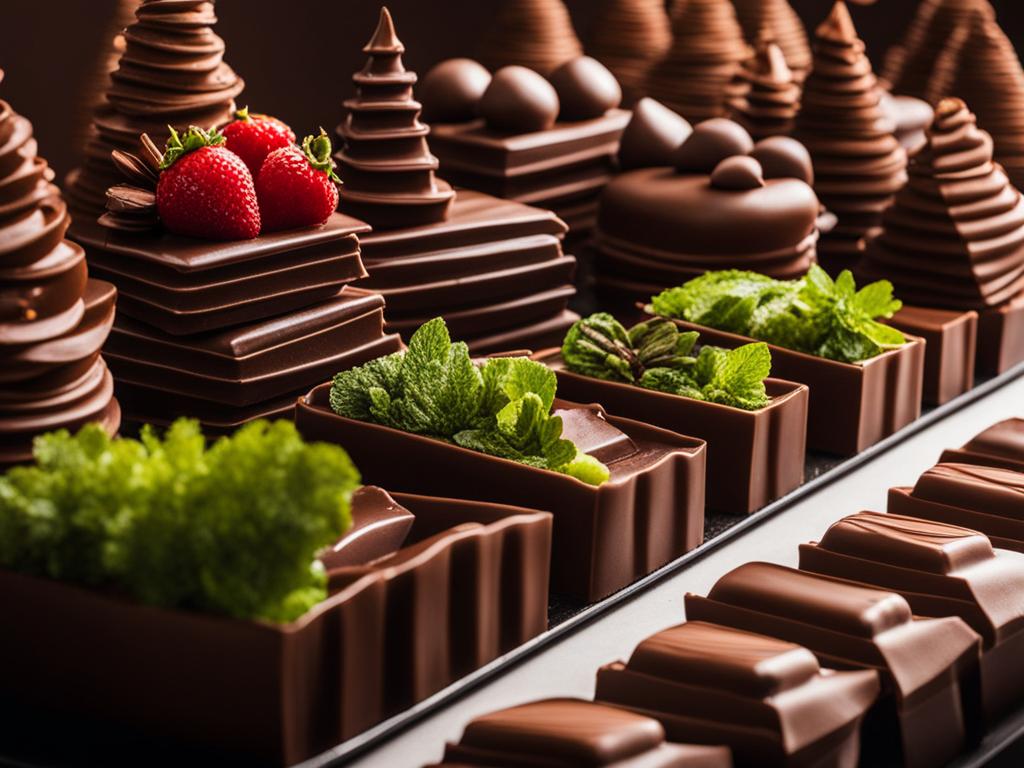 indulge in chocolate wonderland, a world made entirely of chocolate with edible landscapes. 