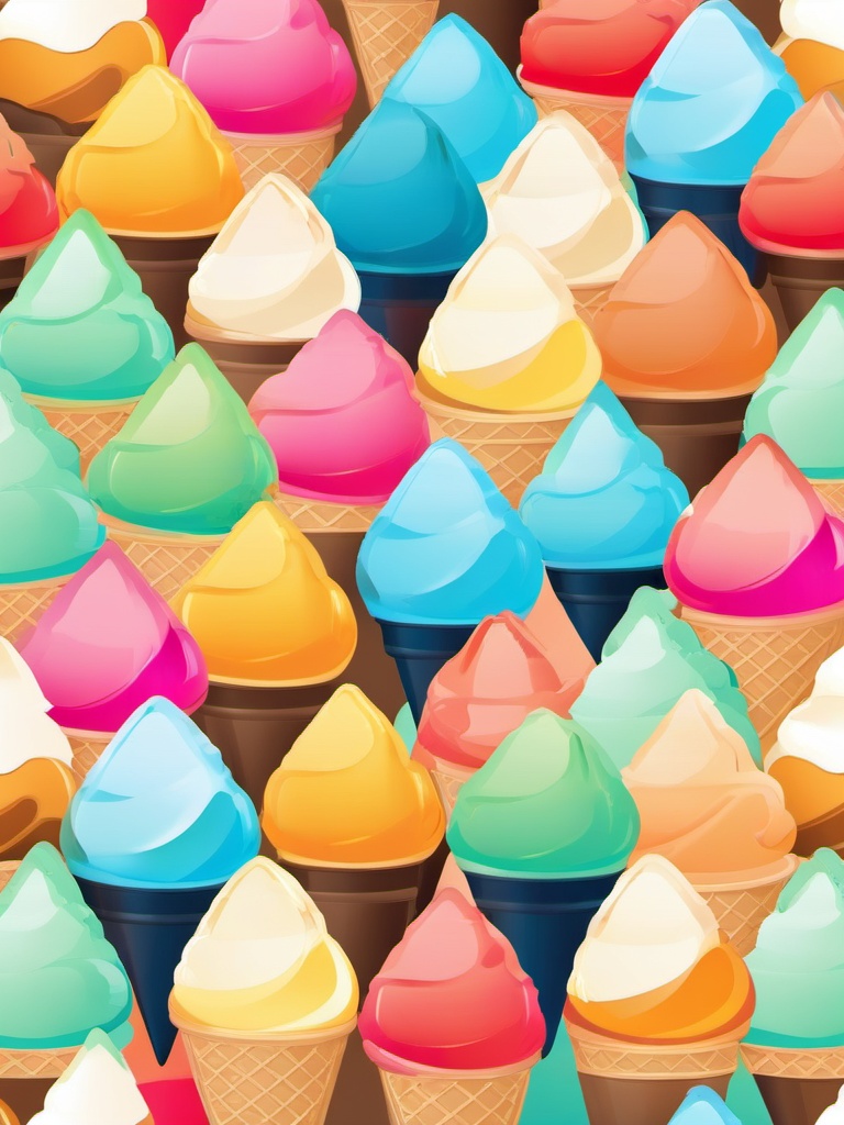 Ice Cream cone clipart - Colorful ice cream cone in the sun, ,vector color clipart,minimal