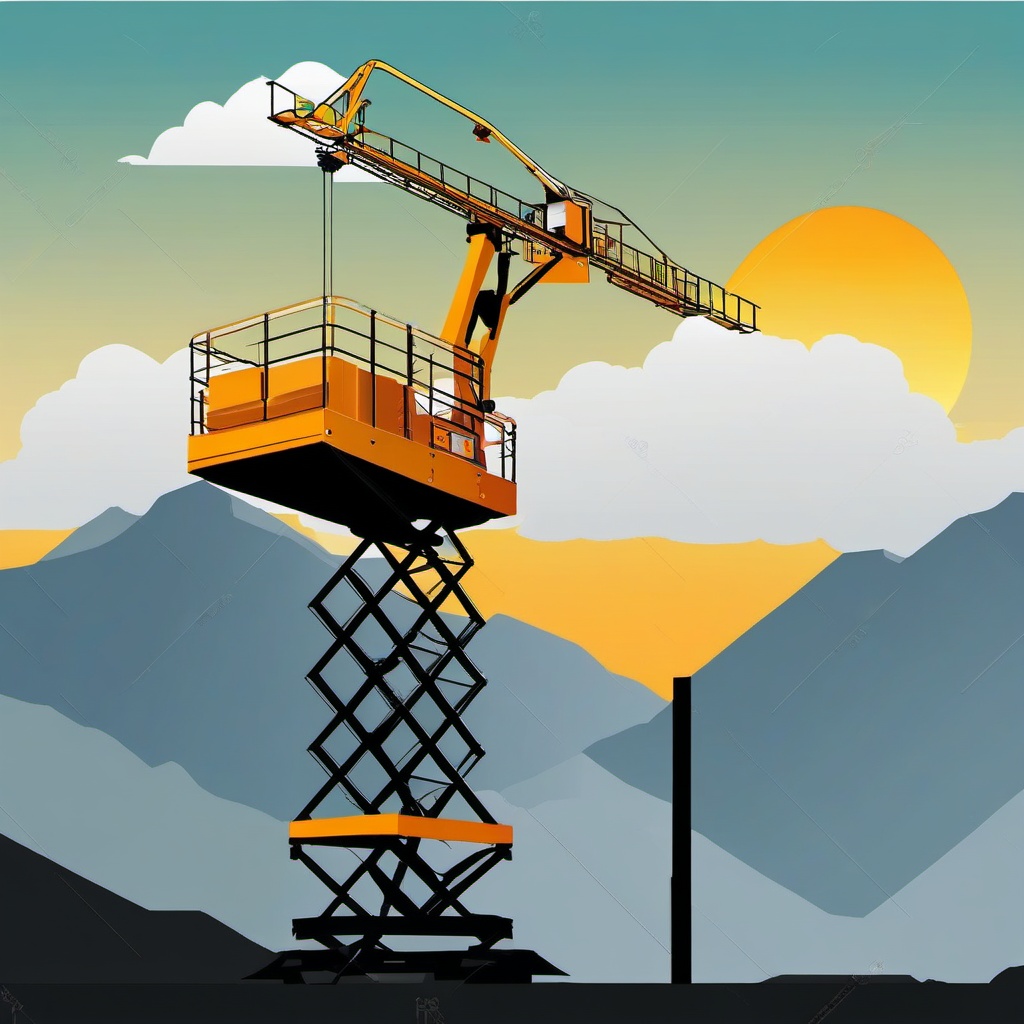 Aerial Lift clipart - A lift for working at high elevations., ,vector color clipart,minimal