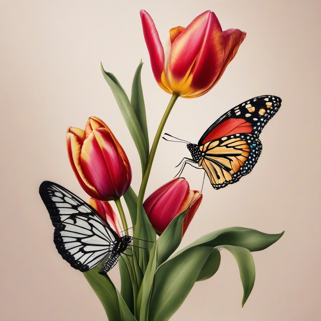 tulip and butterfly tattoo  