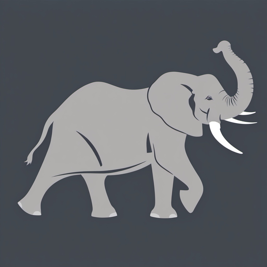 African Elephant clipart - Largest land animal with iconic ears, ,vector color clipart,minimal