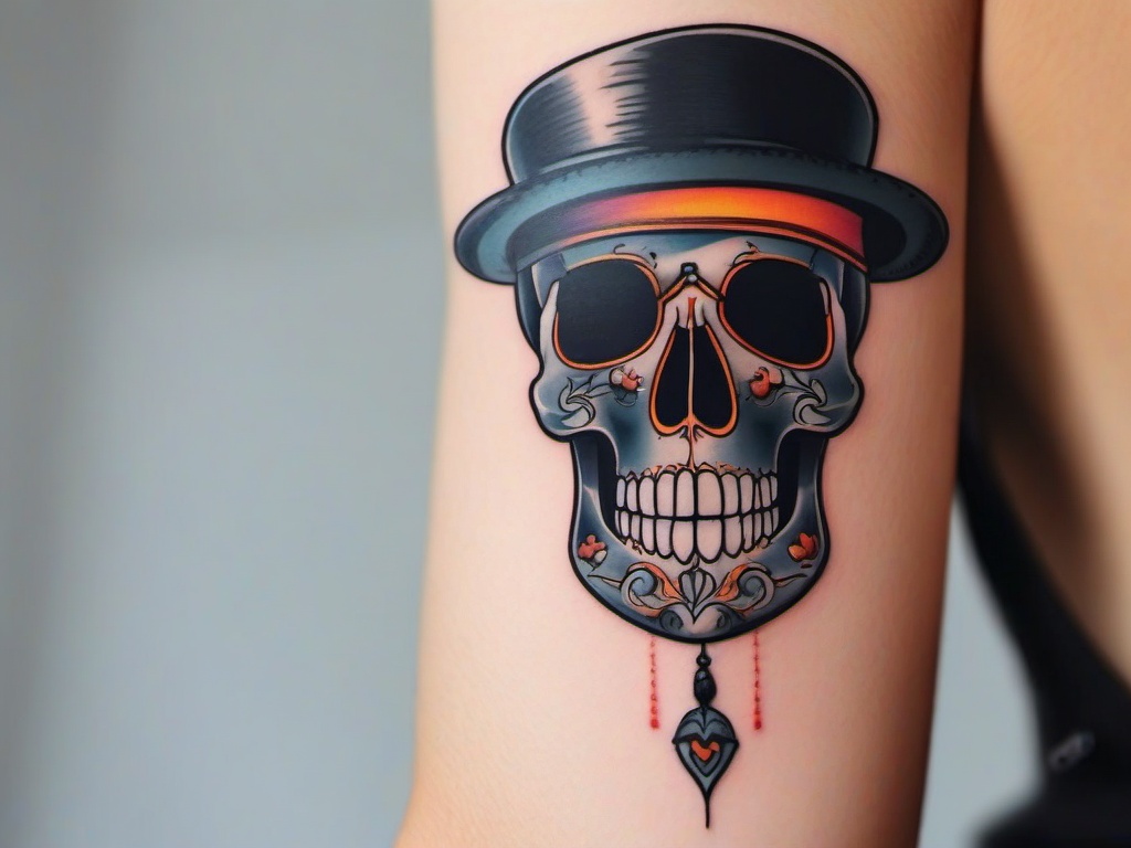 fun skeleton tattoos  simple vector color tattoo