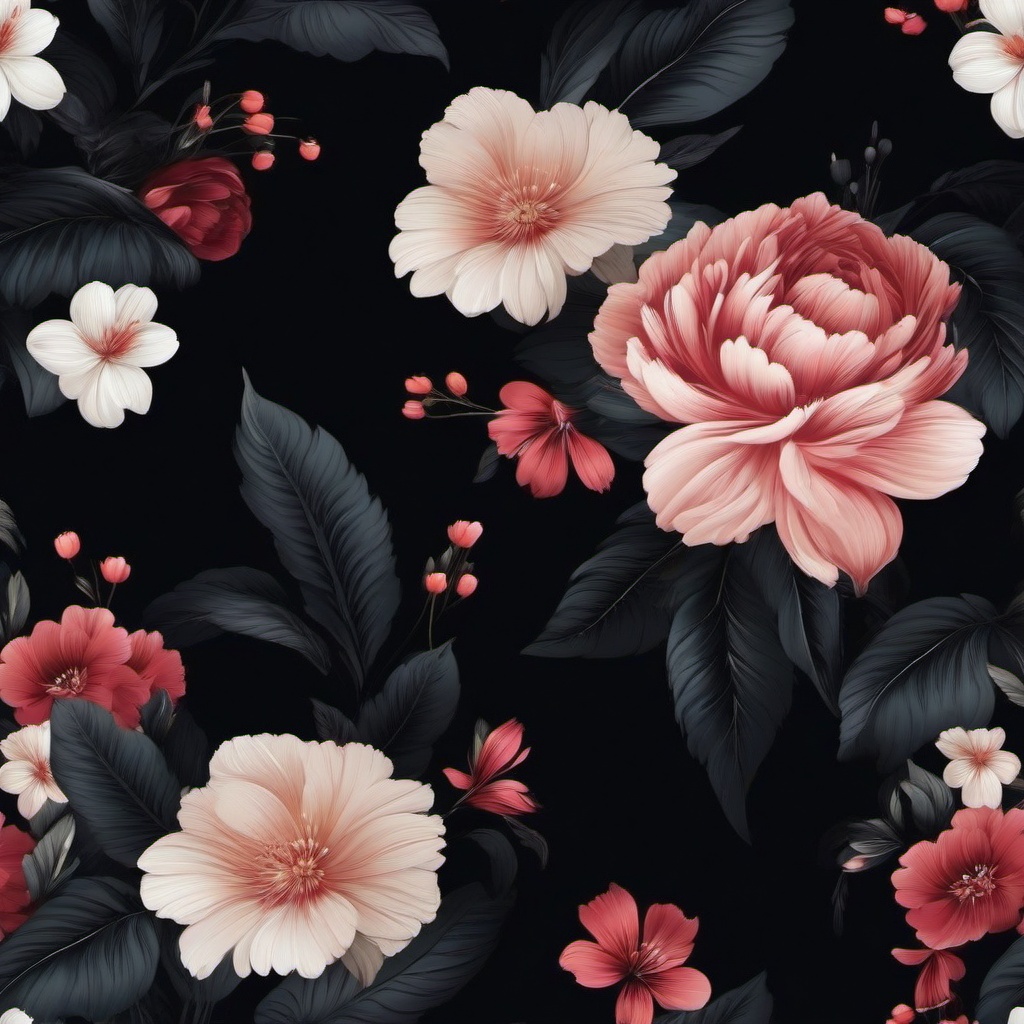 dark wallpaper with flowers  