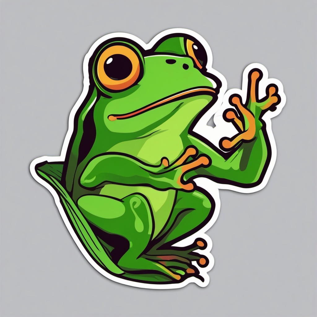 Funky Frog sticker- Amphibious Dance Beats, , sticker vector art, minimalist design