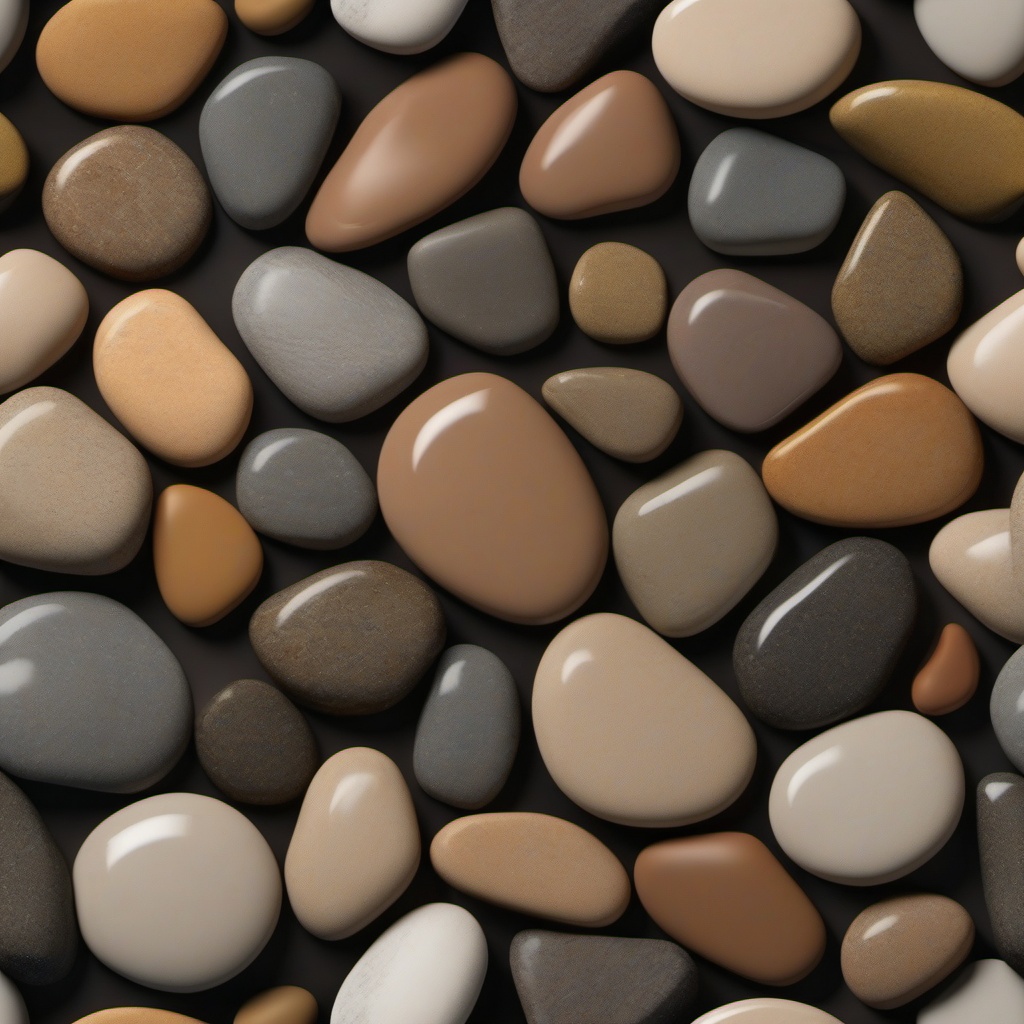 Garden stones with a refined, polished surface in warm tones top view, product photoshoot realistic background, hyper detail, high resolution