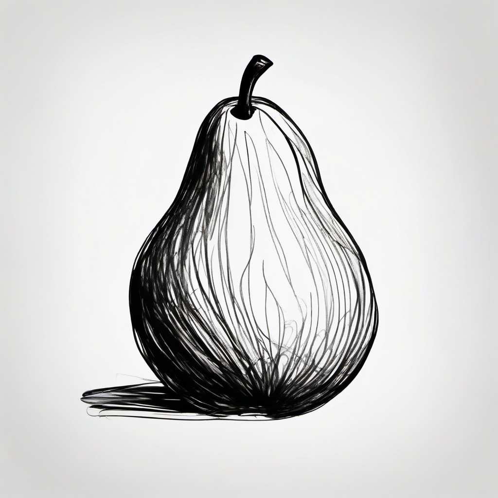 sketch of pear  minimal rough sketch scribbles,doodles,black and white