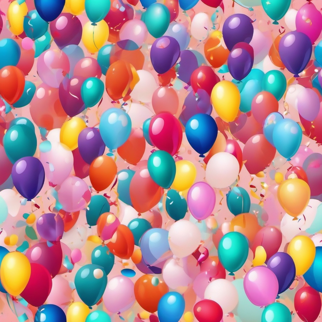 Birthday Background - Colorful Balloons and Confetti at a Birthday Party wallpaper, abstract art style, patterns, intricate