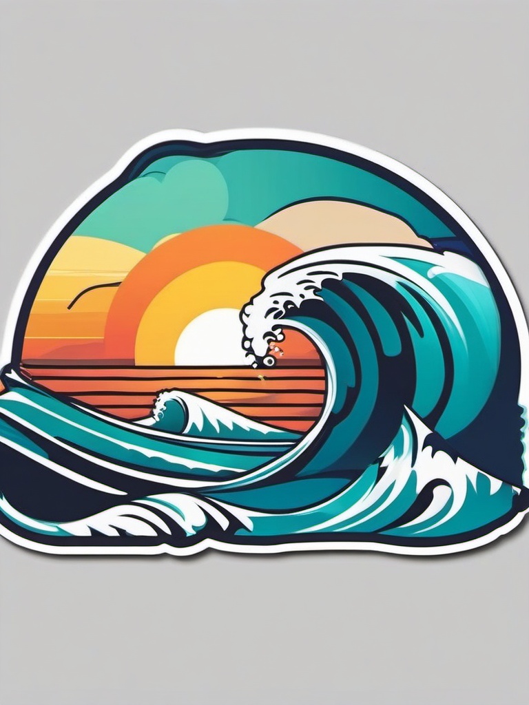 Wave Splash Sticker - Oceanic vibes, ,vector color sticker art,minimal