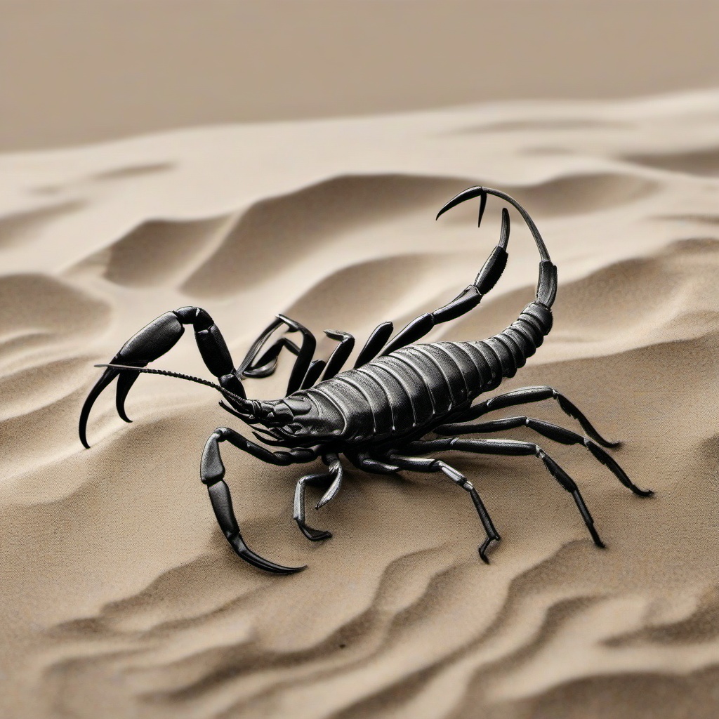 drawing of a scorpion on a sandy surface  minimal rough sketch scribbles,doodles,black and white