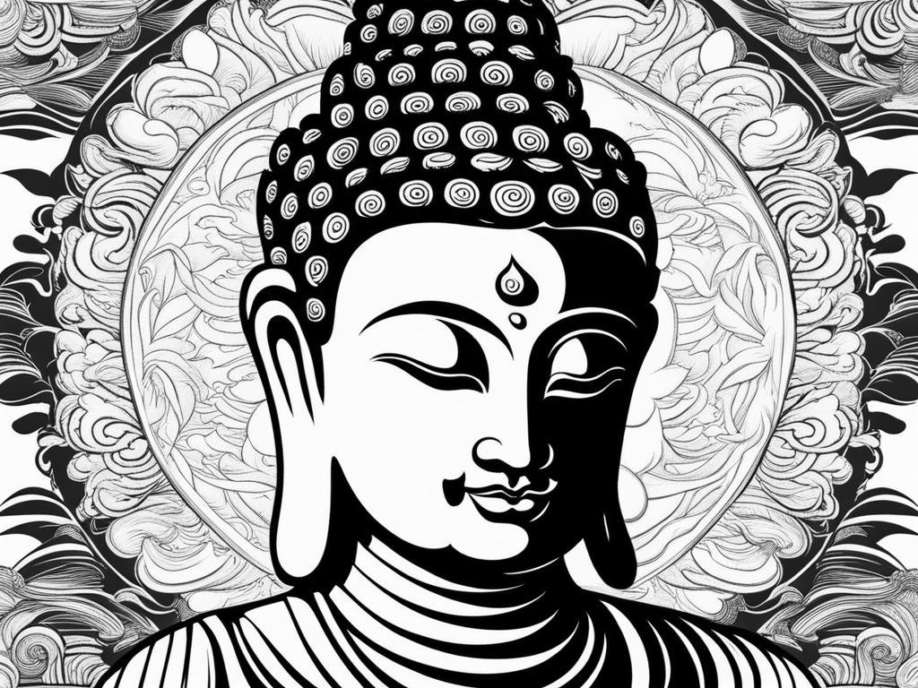 buddha tattoo black and white design 