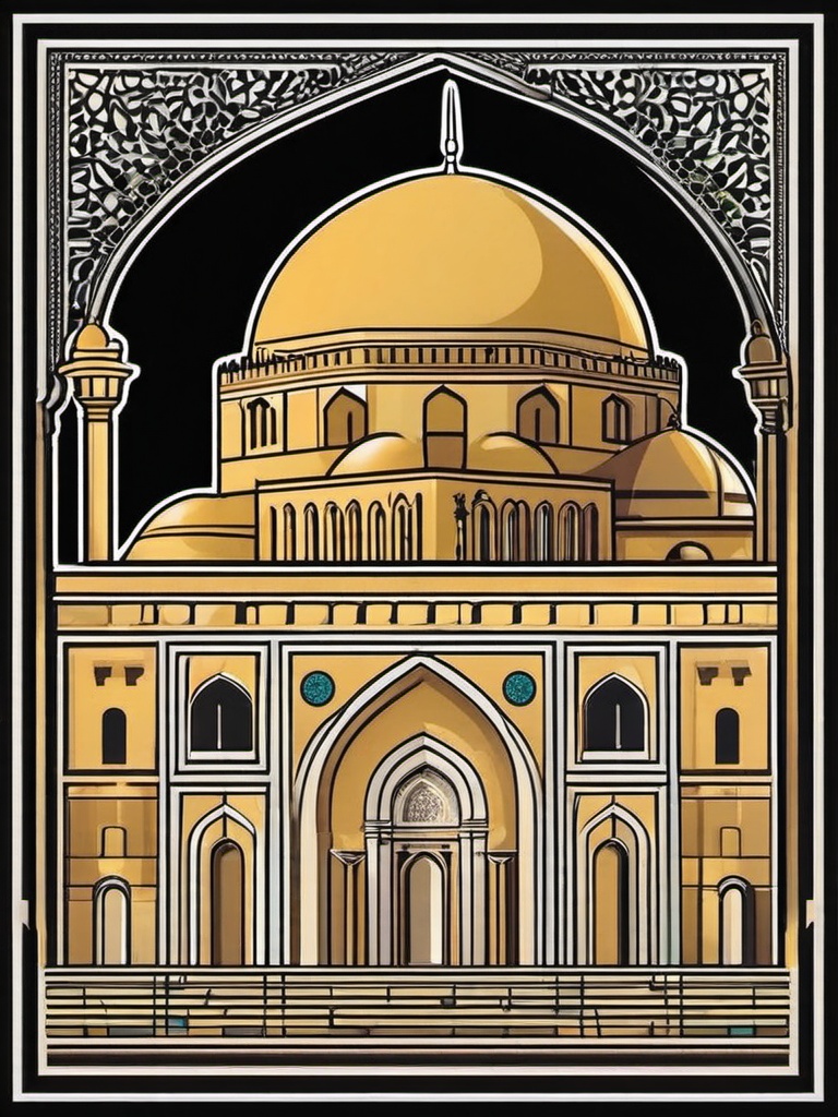 Al-Aqsa Mosque sticker- Islamic holy site in the Old City of Jerusalem, , sticker vector art, minimalist design