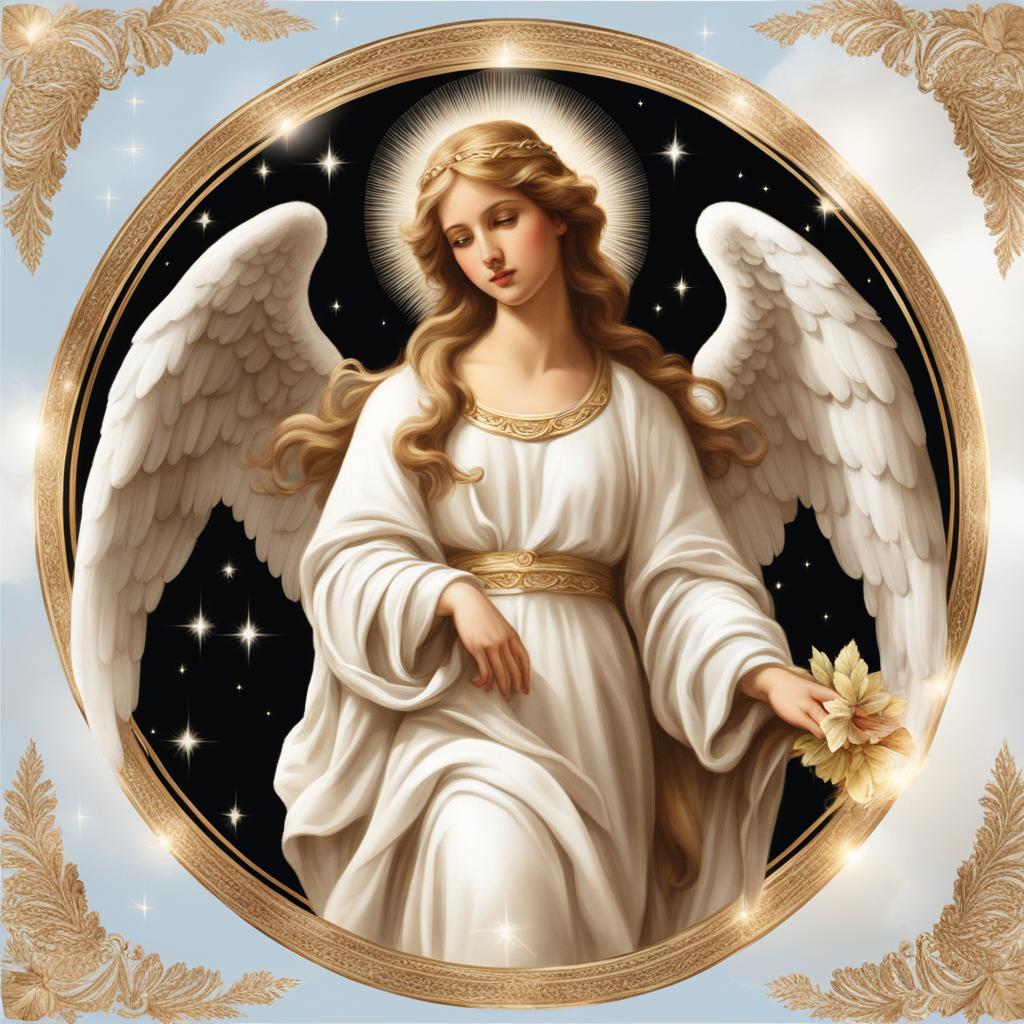 angel clipart - a serene angel, with celestial wings and a radiant halo, a guardian of serenity 