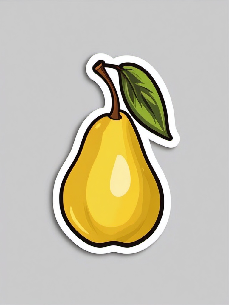 Pear Sticker - Juicy and sweet, a pear-shaped delight for your taste buds, , sticker vector art, minimalist design