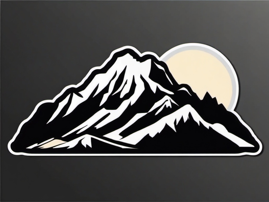 Mountain Sticker - Majestic mountain silhouette, ,vector color sticker art,minimal