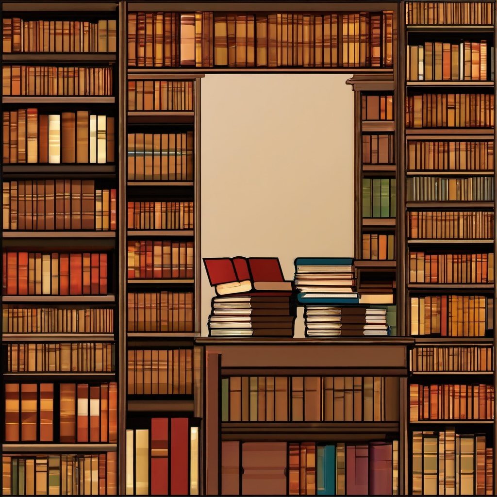 Book clipart - library filled with books  