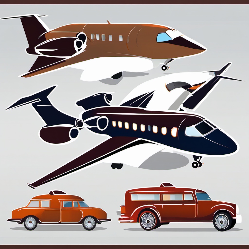 Private Jet Clipart - A private jet for luxurious travel.  transport, color vector clipart, minimal style