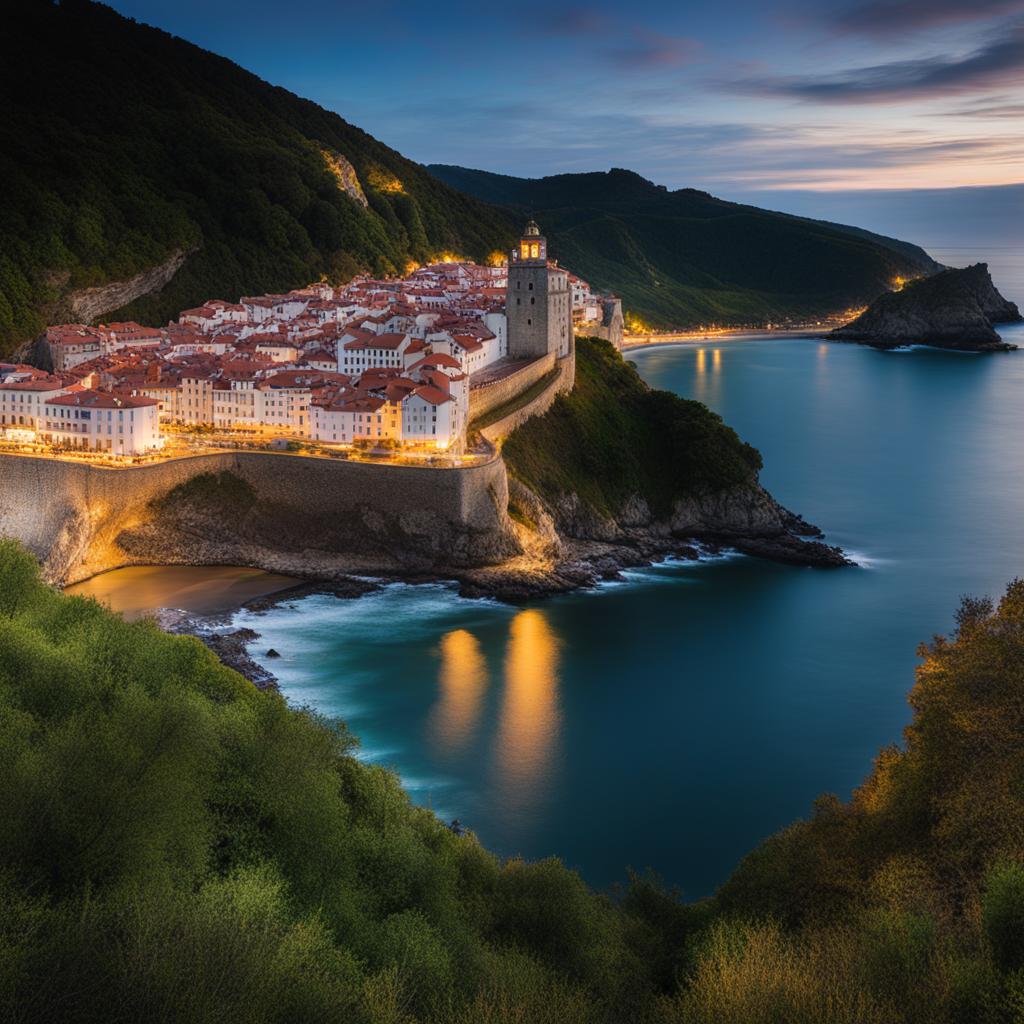 enchanted basque coast - capture the enchanting beauty of the basque coast, with its rugged cliffs, hidden coves, and traditional basque culture. 