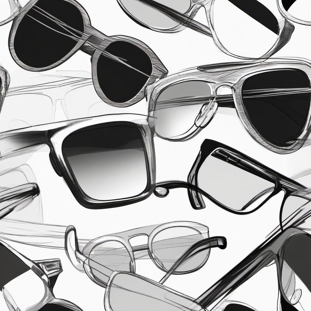 sketch of sunglasses  minimal rough sketch scribbles,doodles,black and white