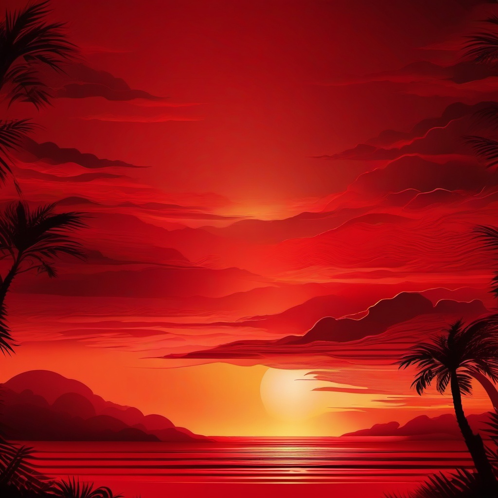 Red Sky Background Setting the Mood with a Fiery Red Sky and Dramatic Atmosphere intricate details, patterns, wallpaper photo