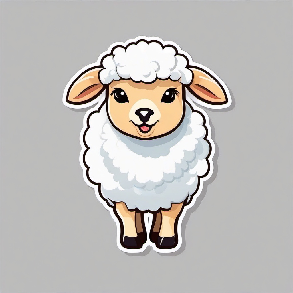 Lamb cartoon - gentle baby sheep  cartoon sticker style