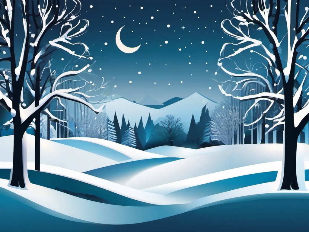 Winter Wonderland clipart - Enchanting winter wonderland scene, ,vector color clipart,minimal