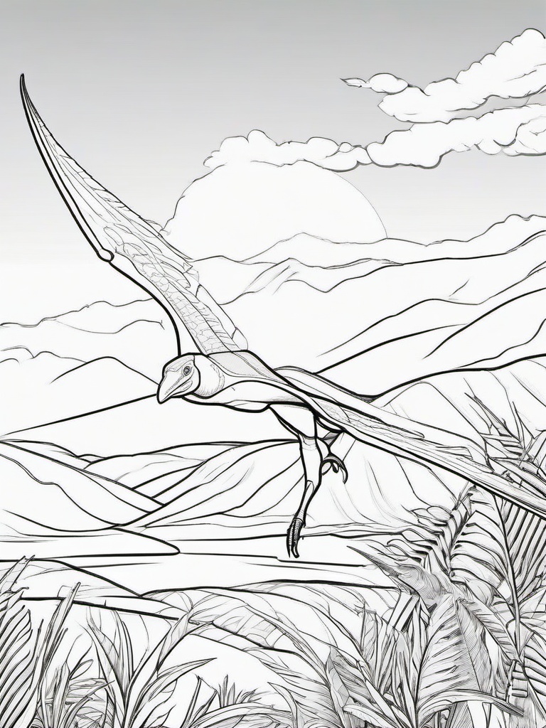 Dinosaur Coloring Pages - Pterodactyl Flying  simple coloring pages