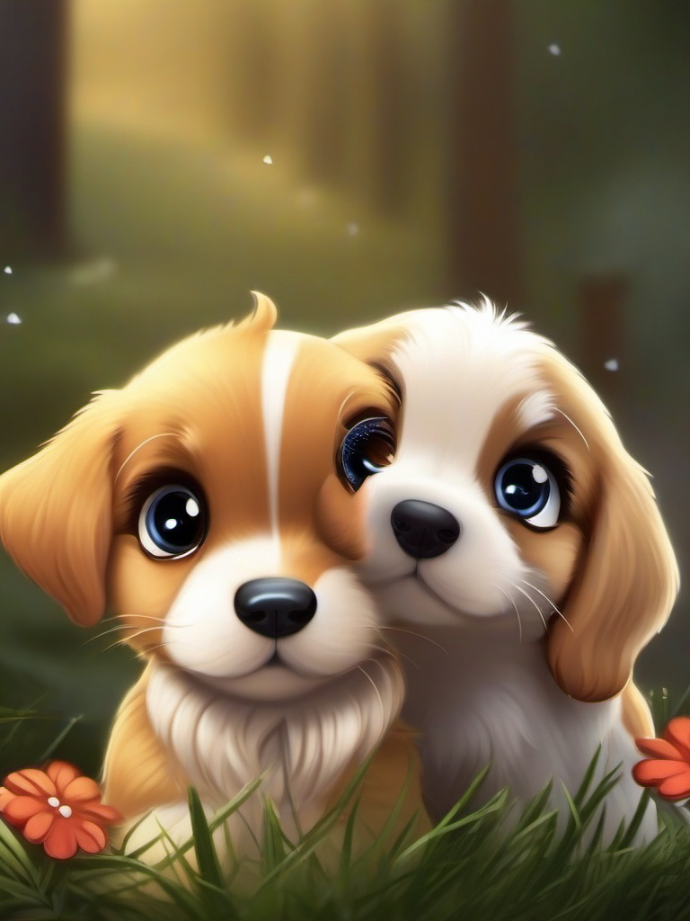 cute cartoon puppy wallpaper  ,mobile iphone background wallpaper