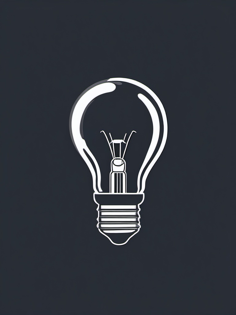 Light Bulb Clipart - Light bulb symbolizing ideas and creativity,  color vector clipart, minimal style